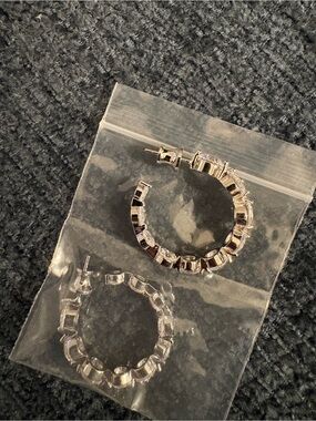 Melinda Maria silver Crystal Hoop Earring